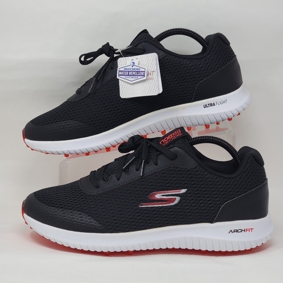Skechers GO GOLF Men's Size 8 Max Fairway 3 Water Repellent BLACK/RED 214029 New - Picture 3 of 13